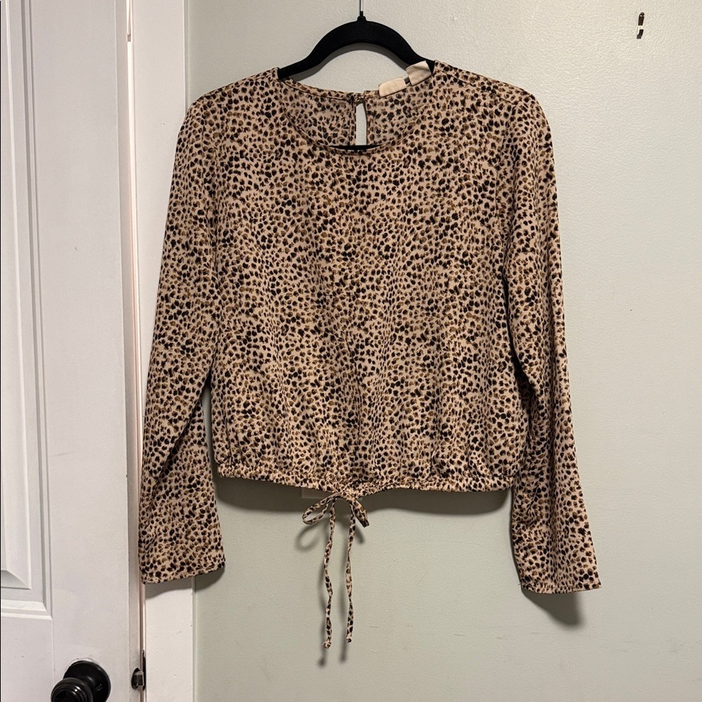 Levi's | Tan Leopard Print Blouse - Long Sleeve - Medium